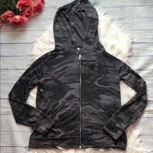 Lauren Moshi Unhappiness Face Camouflage Hoodier